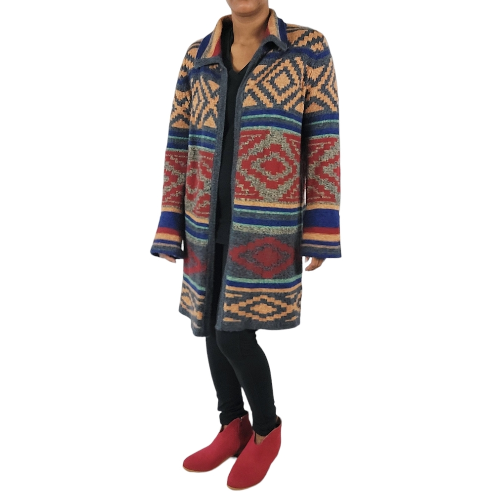Colorful Geometric Women's Cardigan - Picture 3 of 10